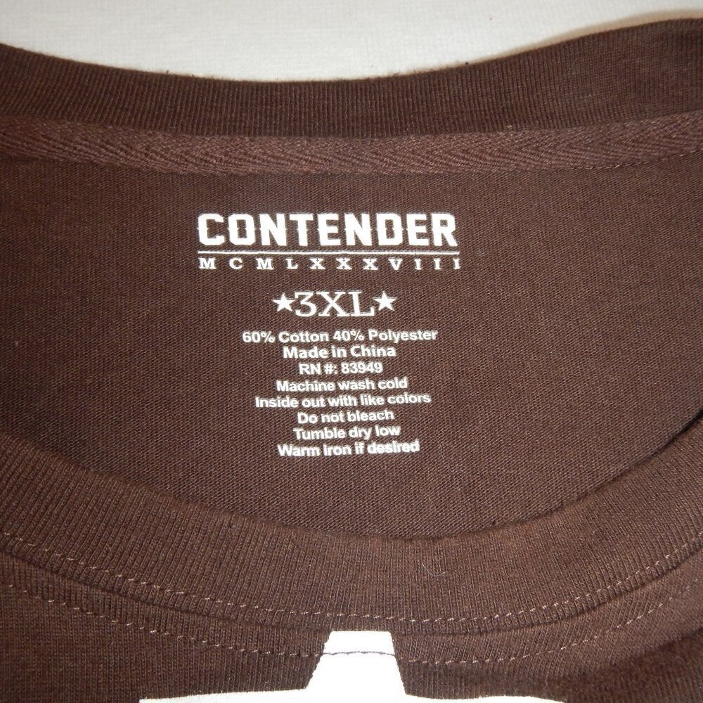 Contender MCMLXXXVIII USA Graphic Long Sleeve Shirt Brown Size 3XL - Picture 7 of 10